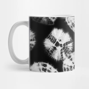 Shibori Kumo tie dye white dots over black Mug